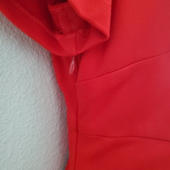 Diane Von Furstenberg Sheath Dress 10 Red Classic Cocktail Business Timeless - Picture 4 of 12